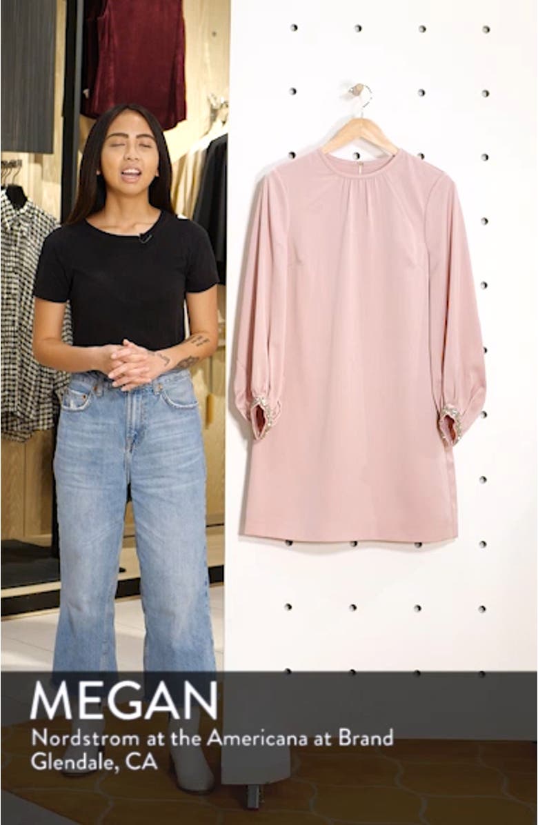 Joele Embellished Cuff Shift Dress, sales video thumbnail