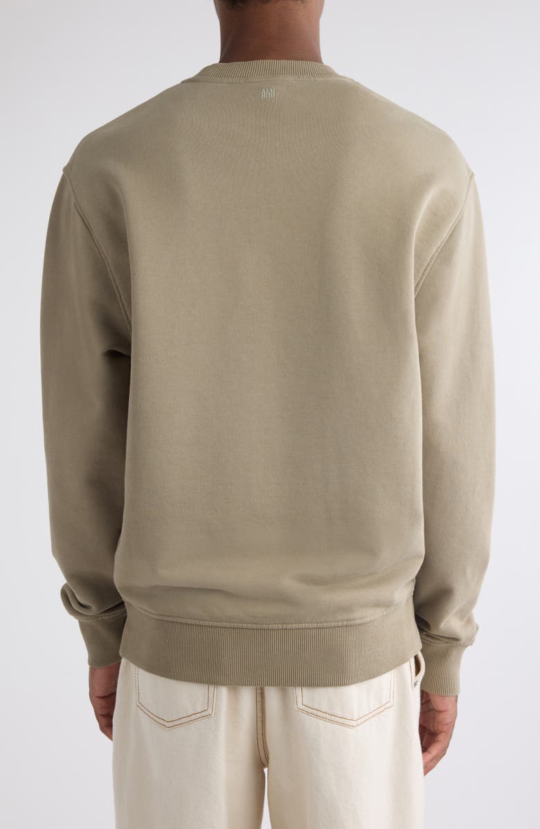 AMI PARIS Ami de Coeur Organic Cotton Fleece Crewneck Sweater, Alternate, color, 