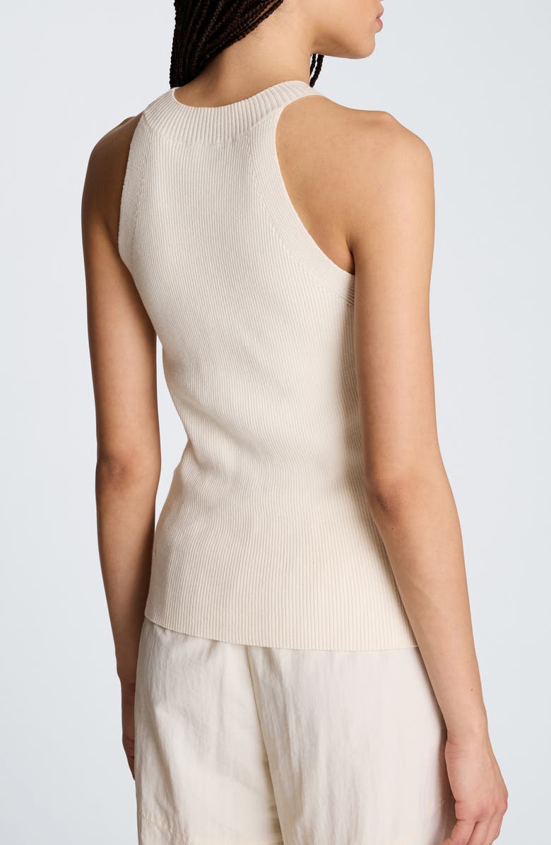 Kenneth Cole High Crewneck Cutaway Tank, Alternate, color, Oyster