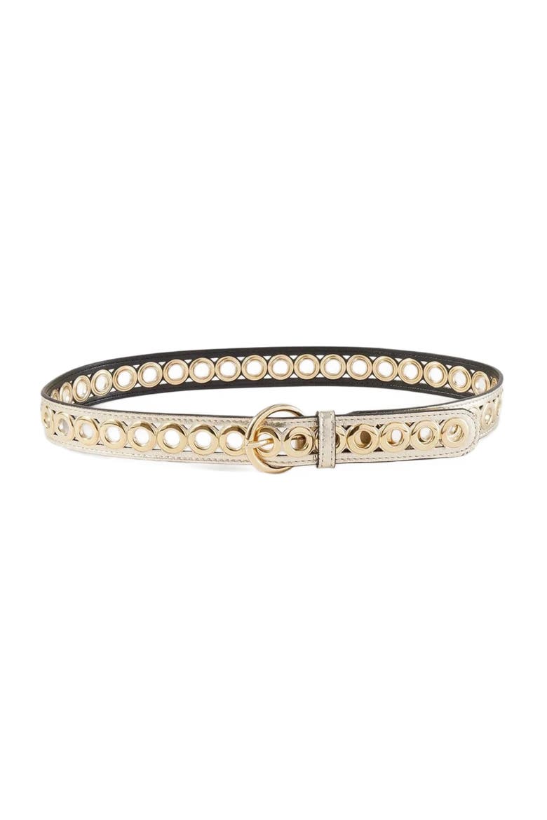 Belt with eyelets, Main, color, Gold