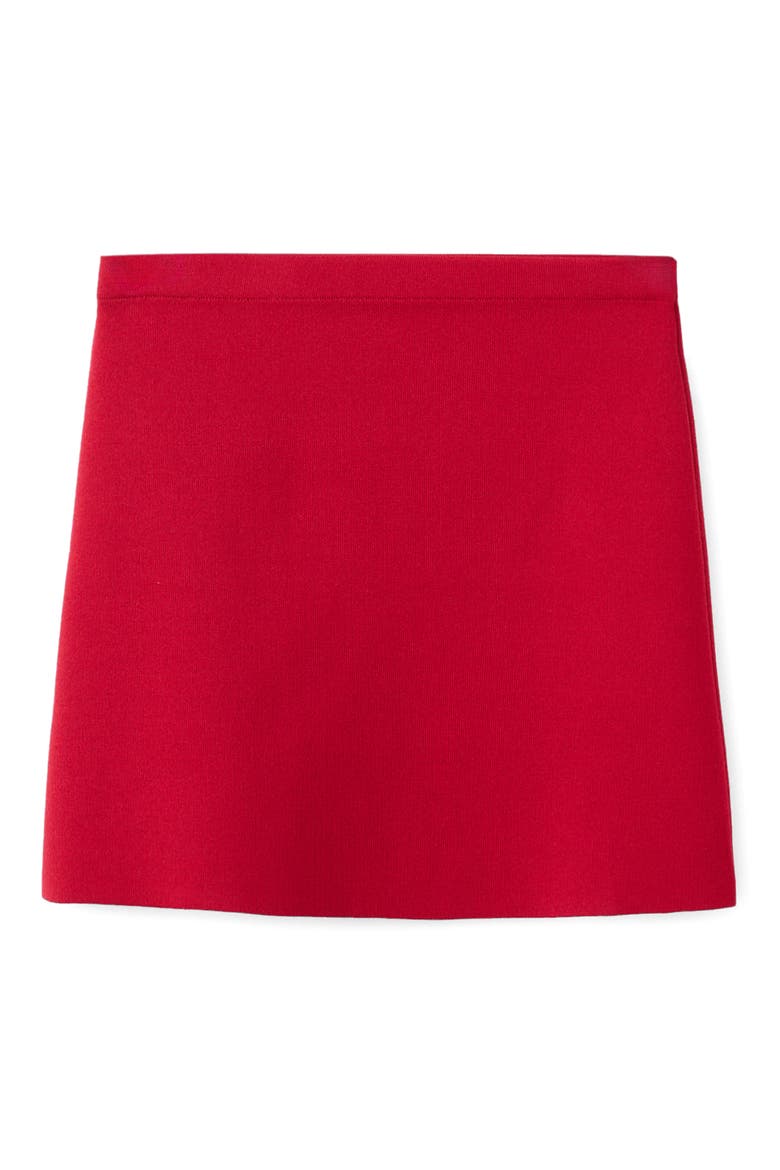 Knit Miniskirt, Alternate, color, RED