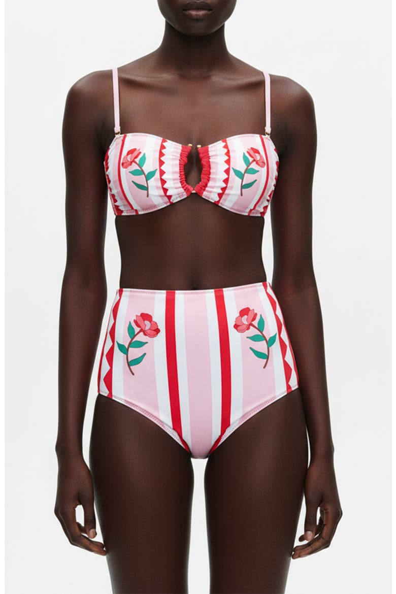 Jungle Rose Reversible Square Bandeau Top, Alternate, color, Pink