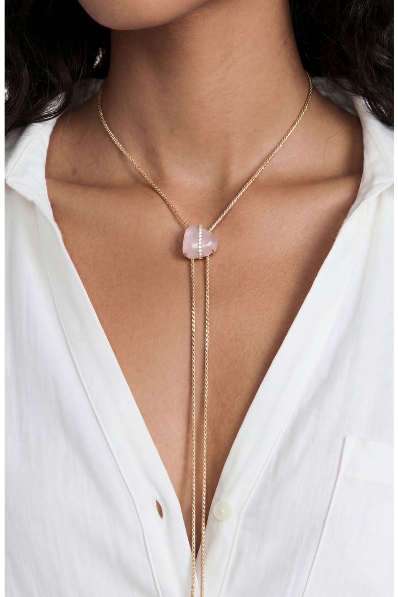 Tranquil Cove Bolo Necklace, Alternate, color, ROSE QUARTZ