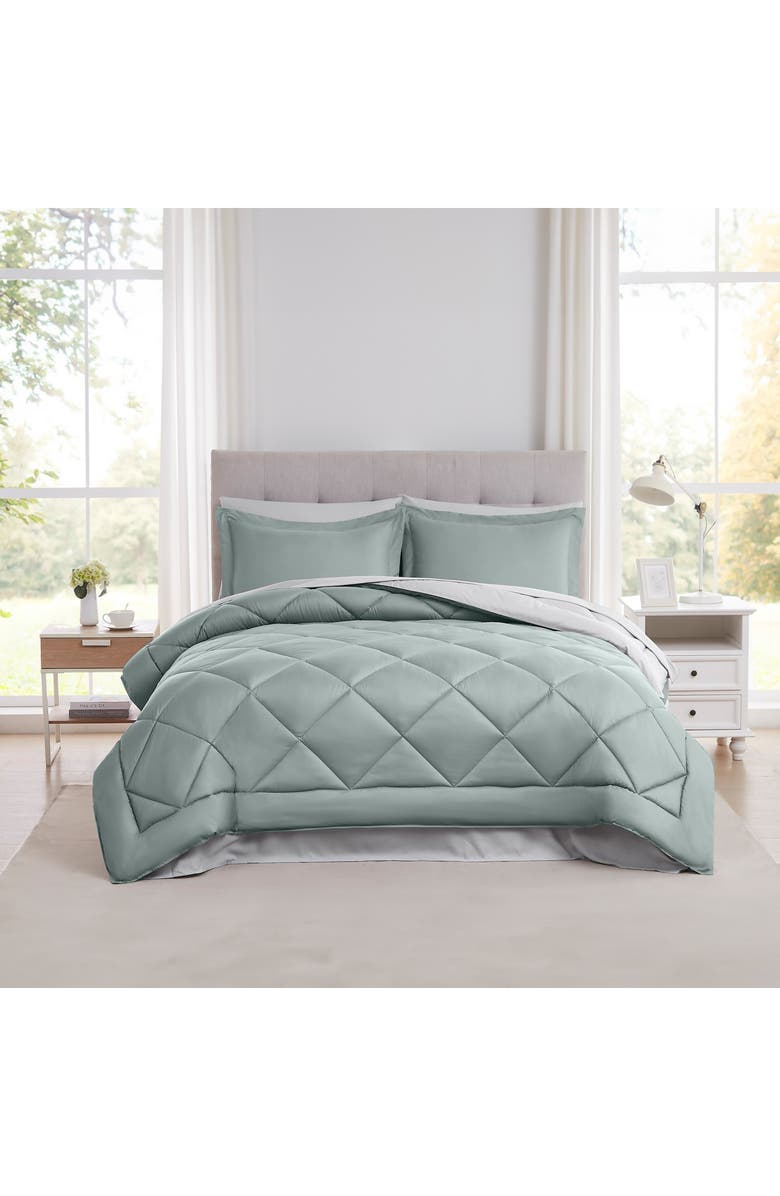 Modern Threads Solid Reversible 7-Piece Comforter Set, Alternate, color, Dusty Sage