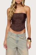 EDIKTED Raddix Fringe Strapless Corset Top