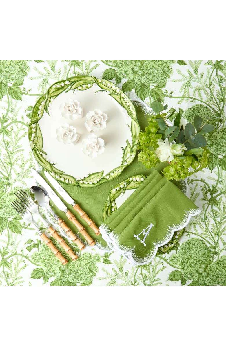 Mrs. Alice Lady Isabella's Garden Tablecloth, Alternate, color, Green