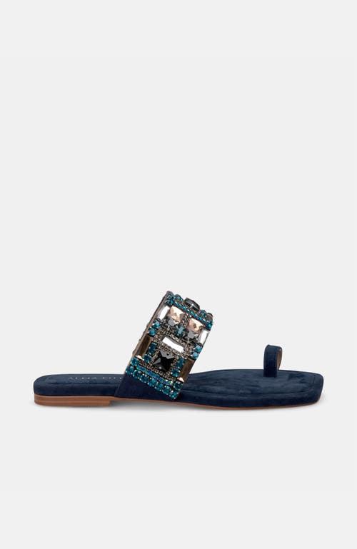 Alma en Pena Square Toe Beaded Sandal in Blue at Nordstrom, Size 38