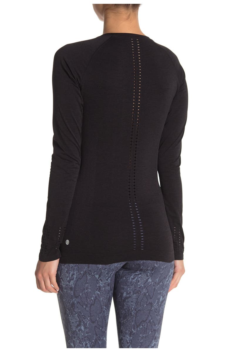 Z by Zella Limber Perforated Long Sleeve Top, Alternate, color, 