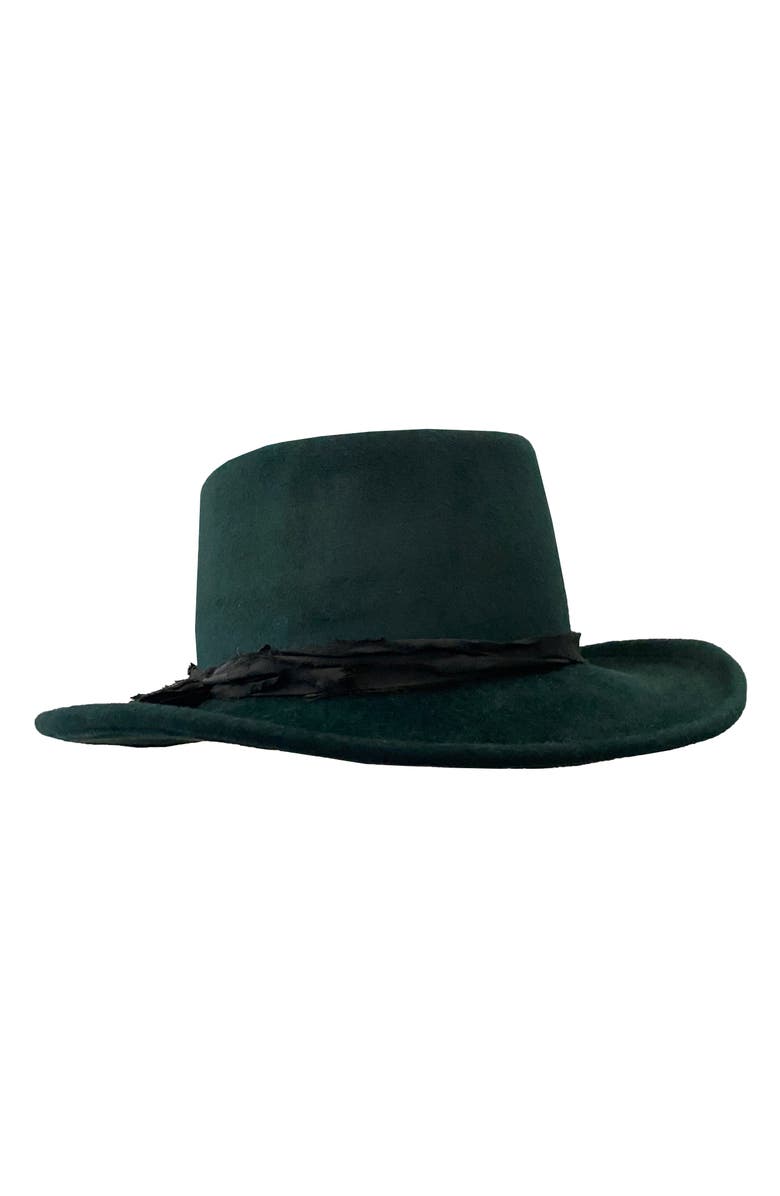 Binata Millinery Silo Felt Gaucho Hat, Main, color, Bottle Green
