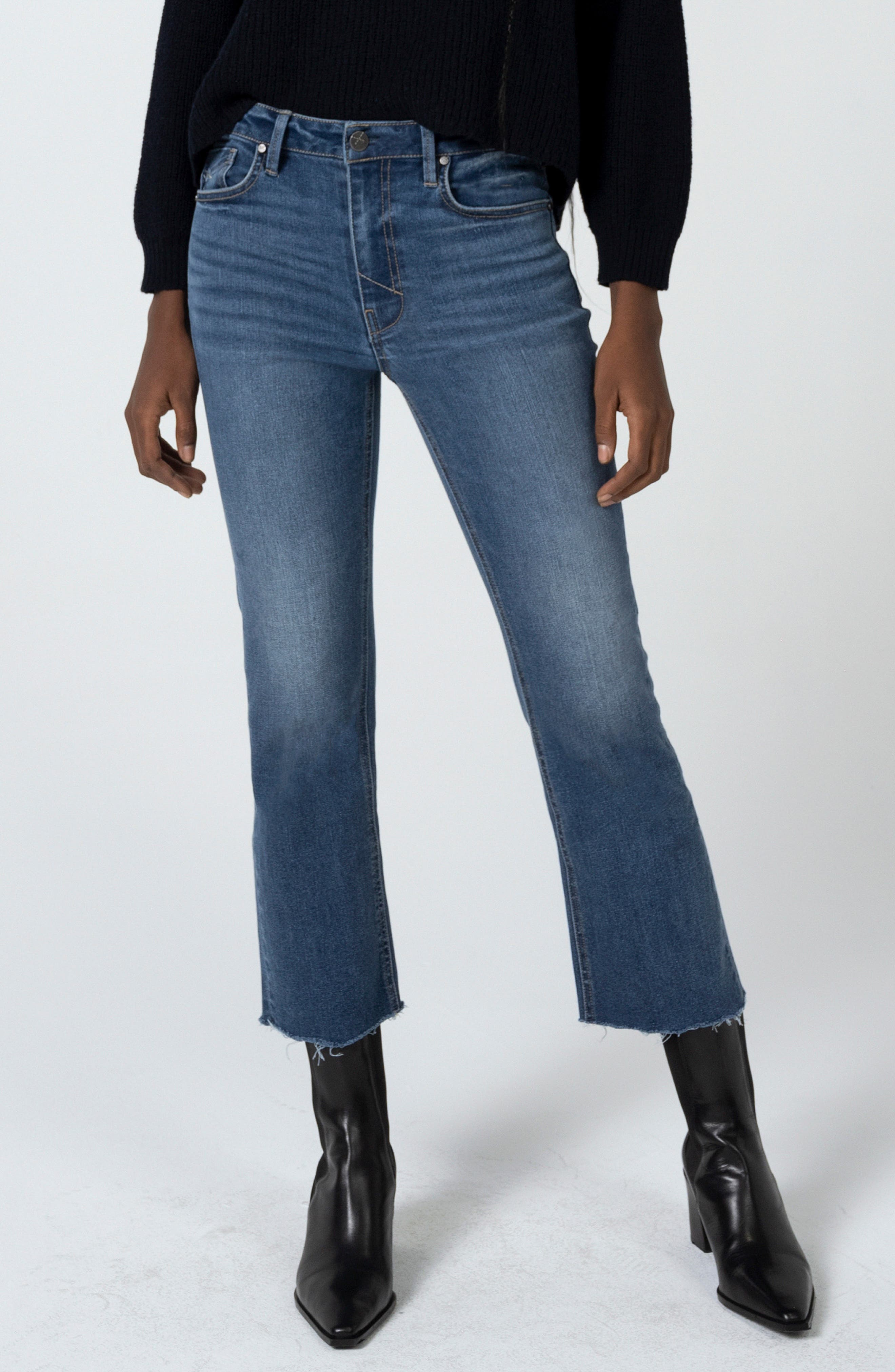 Marlow Raw Hem Crop Jeans