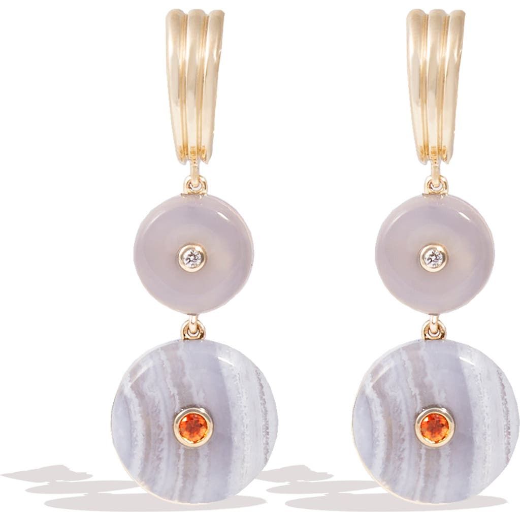 Campbell + Charlotte Evolve Stone Inlay Chandelier Earring In Multi