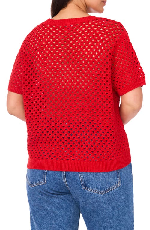 Vince Camuto Open Stitch Short Sleeve Sweater