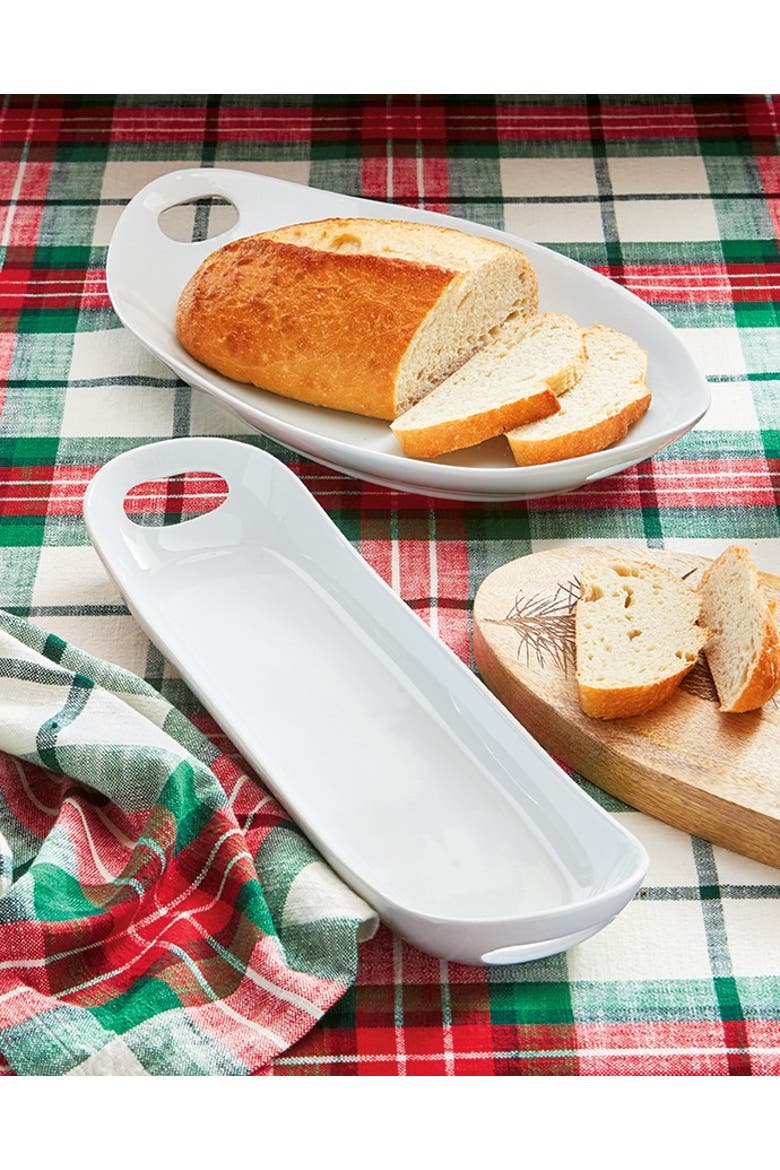 Whiteware Baguette Porcelain Serving Tray Platter Dishwasher Safe, Alternate, color, White