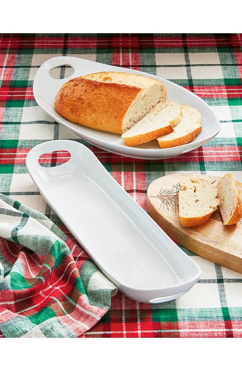 tag Whiteware Baguette Porcelain Serving Tray Platter Dishwasher Safe, Alternate, color, White