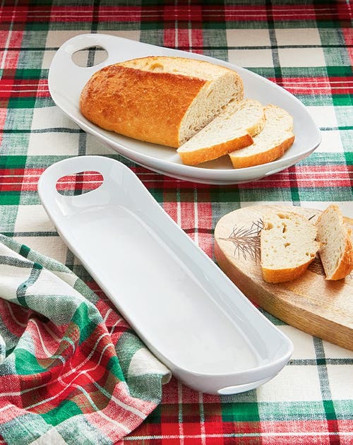 Tag Whiteware Baguette Porcelain Serving Tray Platter Dishwasher Safe In White