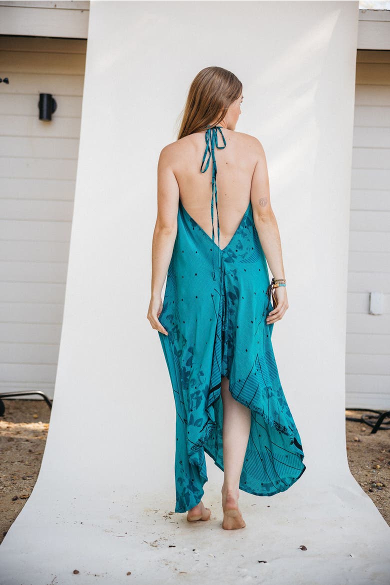 Classic Silk Dress Juniper, Alternate, color, Teal