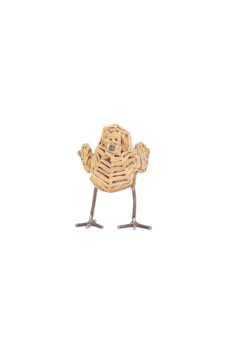 Foreside Home and Garden Natural Wrapped Bird Decorative Figure Seagrass & Metal, Alternate, color, Brown