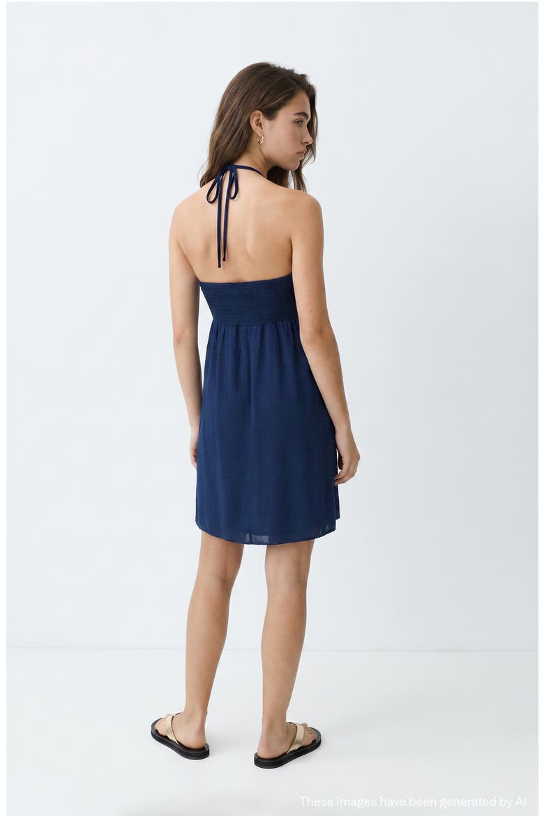 Halter Minidress, Alternate, color, NAVY