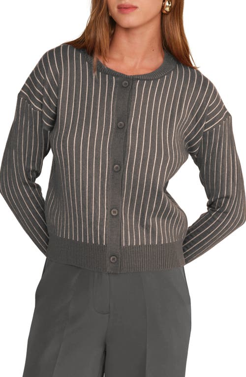 Deluc Moe Stripe Cardigan In Gray