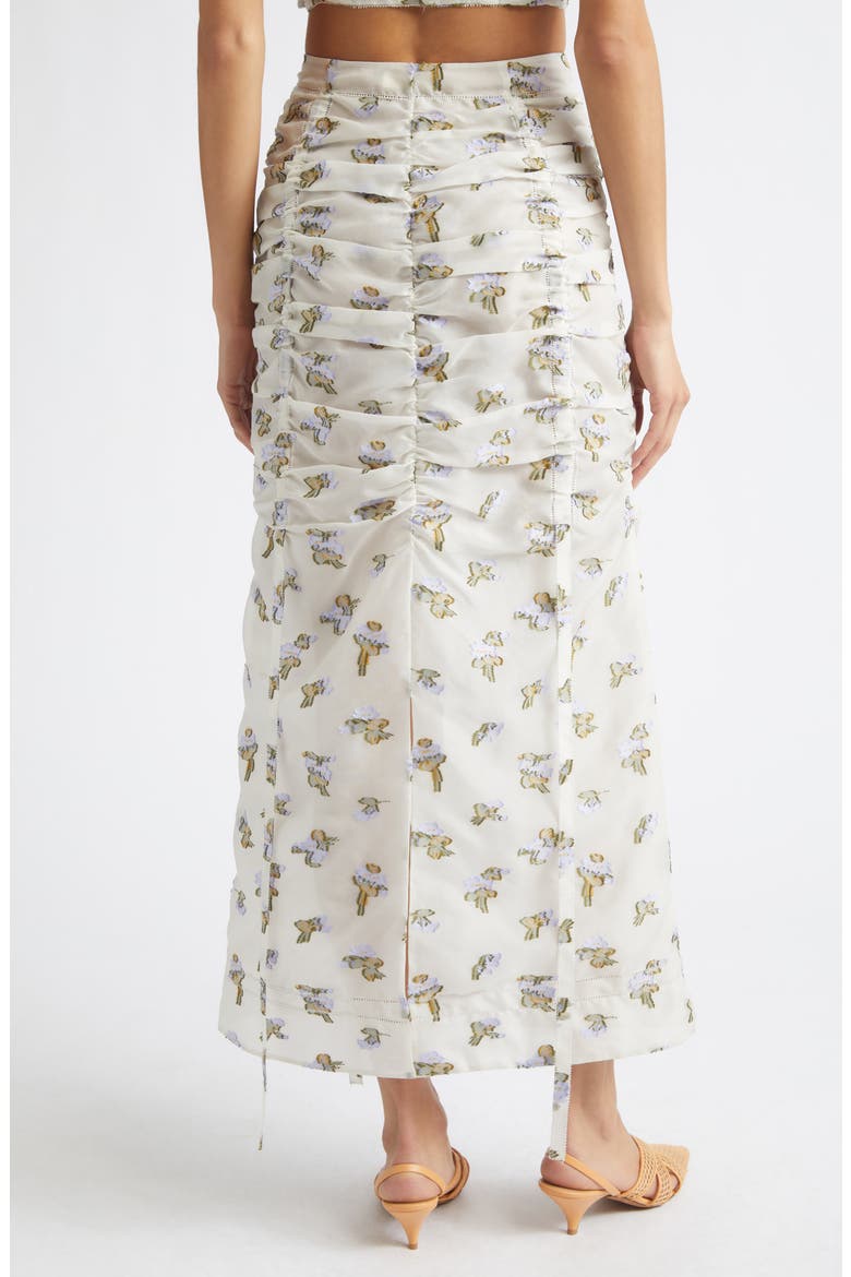 Liora Floral Organza Midi Skirt, Alternate, color, VIOLET LEAF