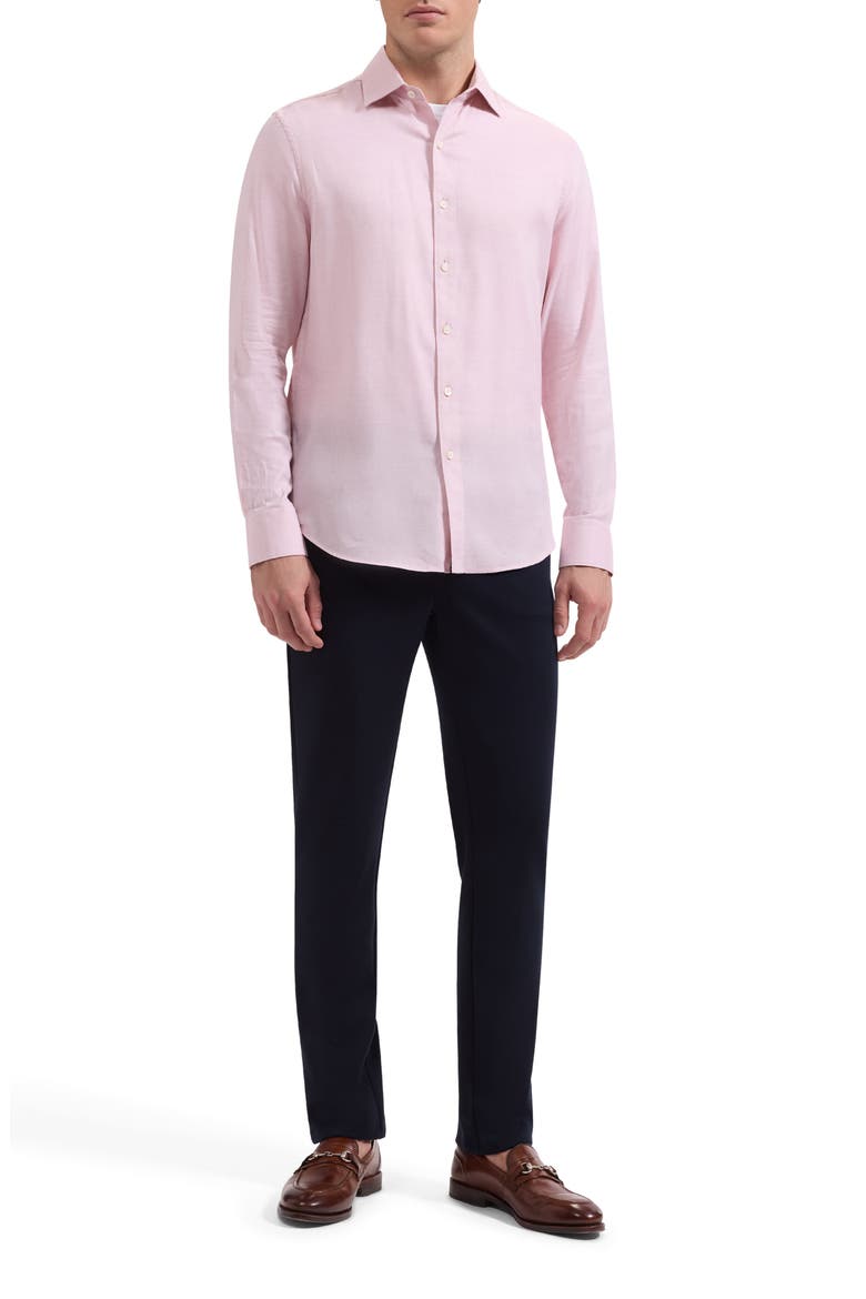 Axel Trim Fit Solid Cotton Blend Button-Up Shirt, Alternate, color, DUSTY PINK