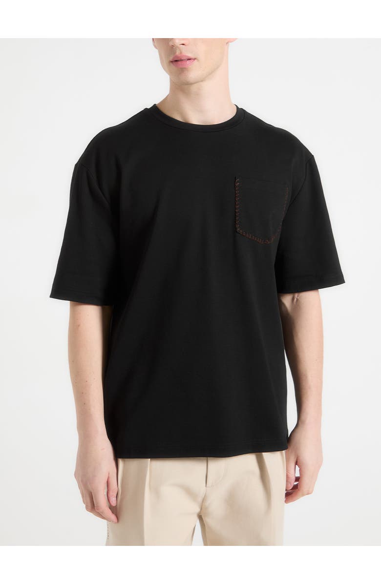 Manière De Voir Whipstitch Pocket Cotton T-Shirt, Main, color,