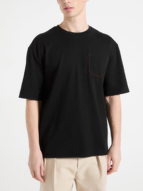 Whipstitch Pocket Cotton T-Shirt