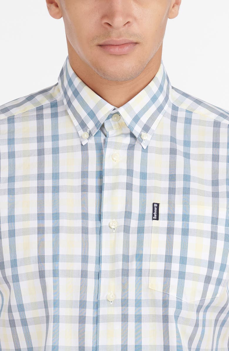 Barbour Tailored Fit Tattersall Short Sleeve Button-Down Shirt, Alternate, color, 