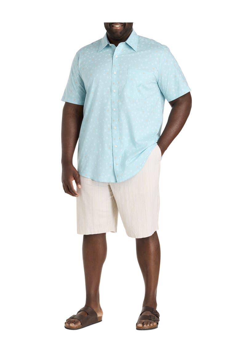 Big & Tall Starfish Printed Sport Shirt, Alternate, color, BCHBALLBLU