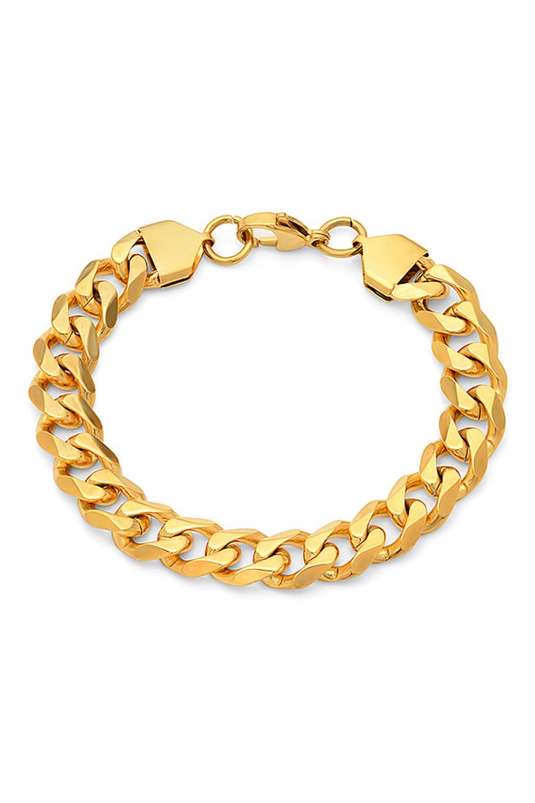 18K Gold Plated Stainless Steel Chain Link Bracelet, Main, color, METALLIC