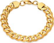 HMY JEWELRY 18K Gold Plated Stainless Steel Chain Link Bracelet