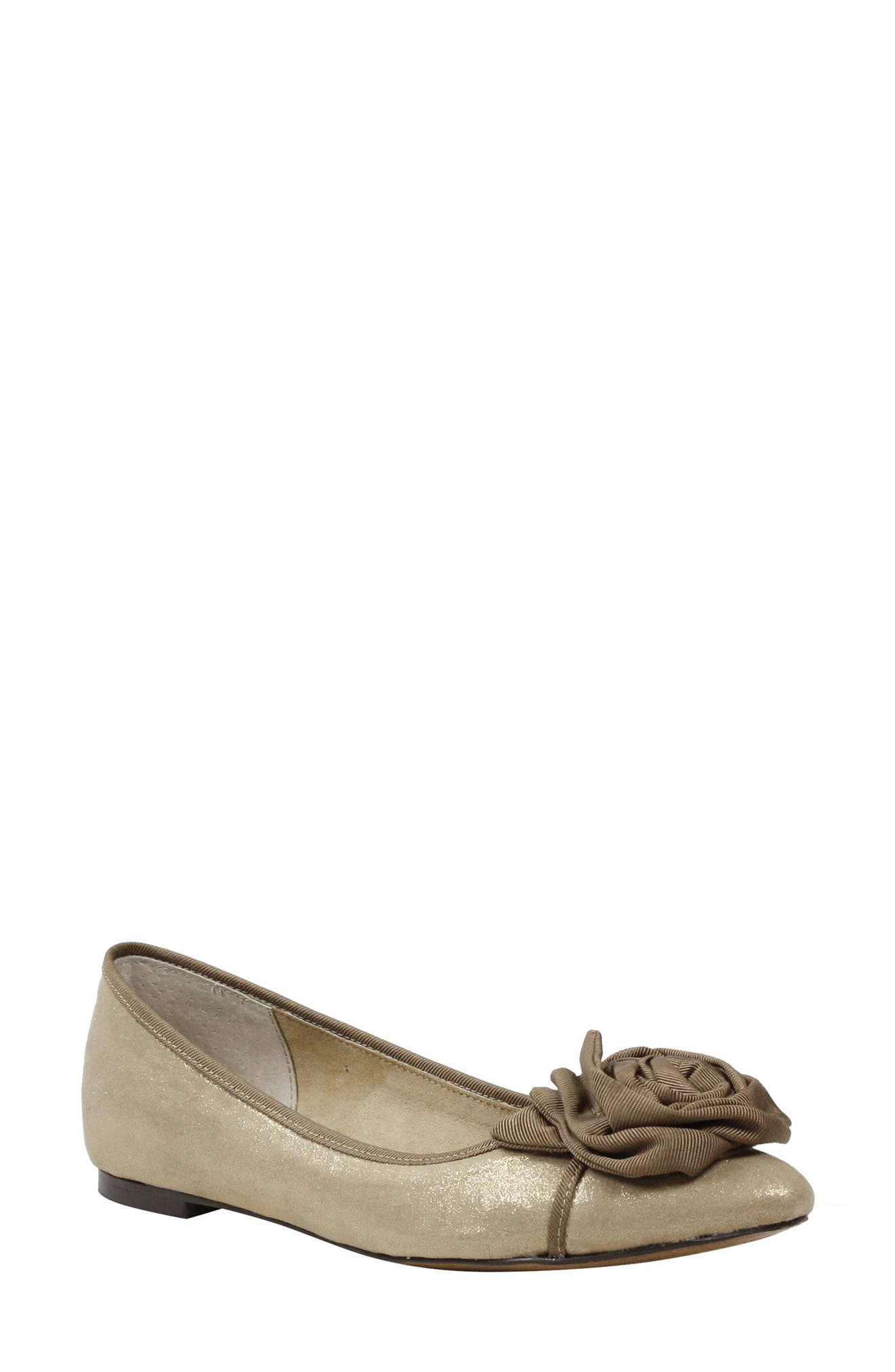 Baylynn Skimmer Flat, Main, color, GOLD SATIN