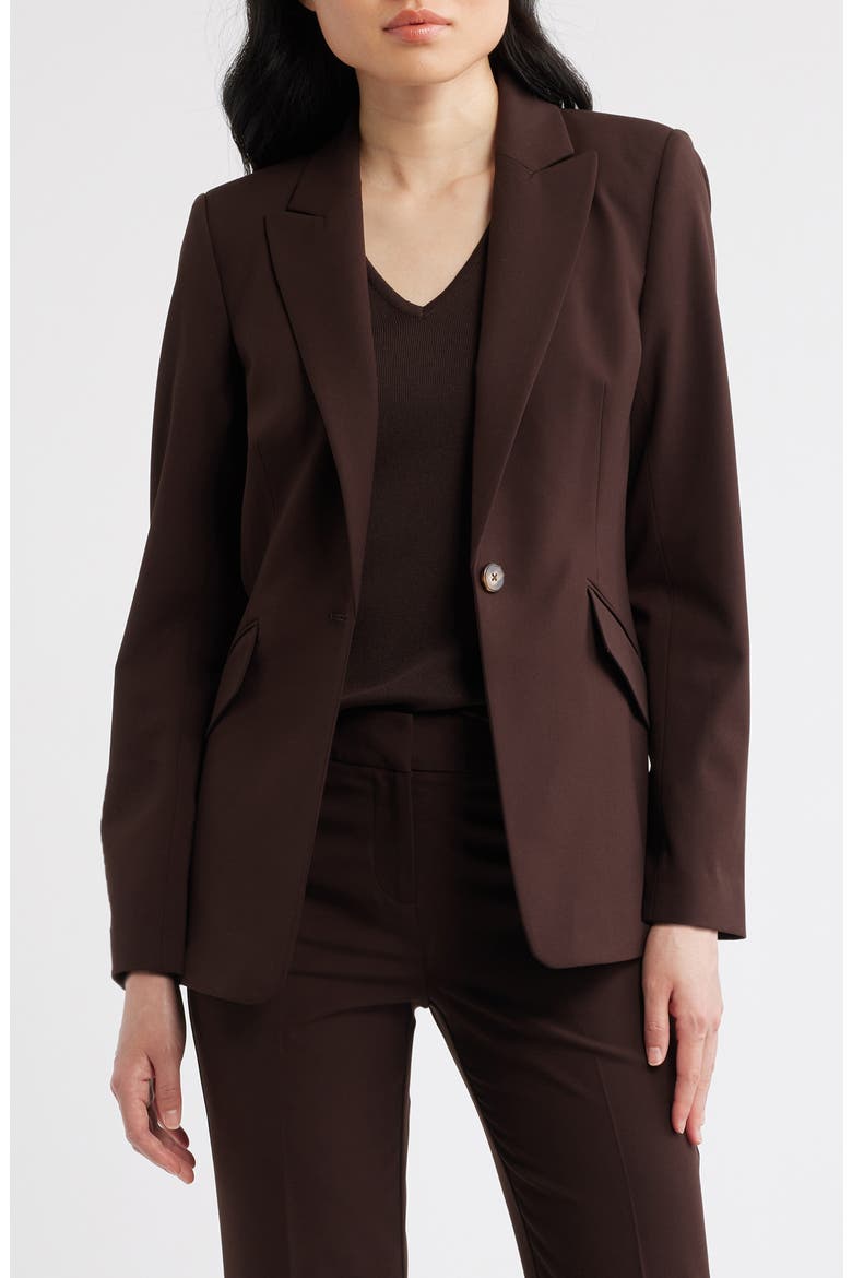 One-Button Blazer, Main, color, ESPRESSO