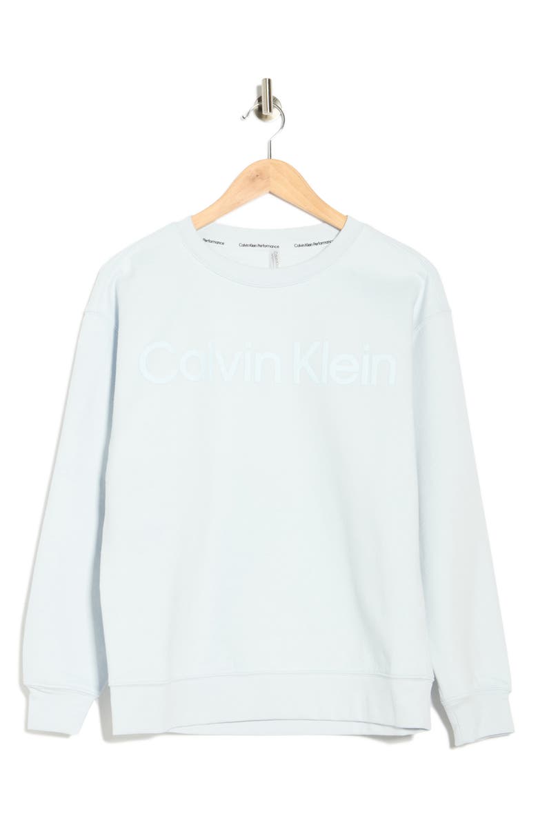 Calvin Klein Puff Print Fleece Sweatshirt, Main, color, Plein Air