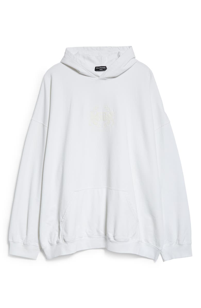 Balenciaga Lion's Laurel Logo Glow in the Dark Oversize Hoodie, Alternate, color, 