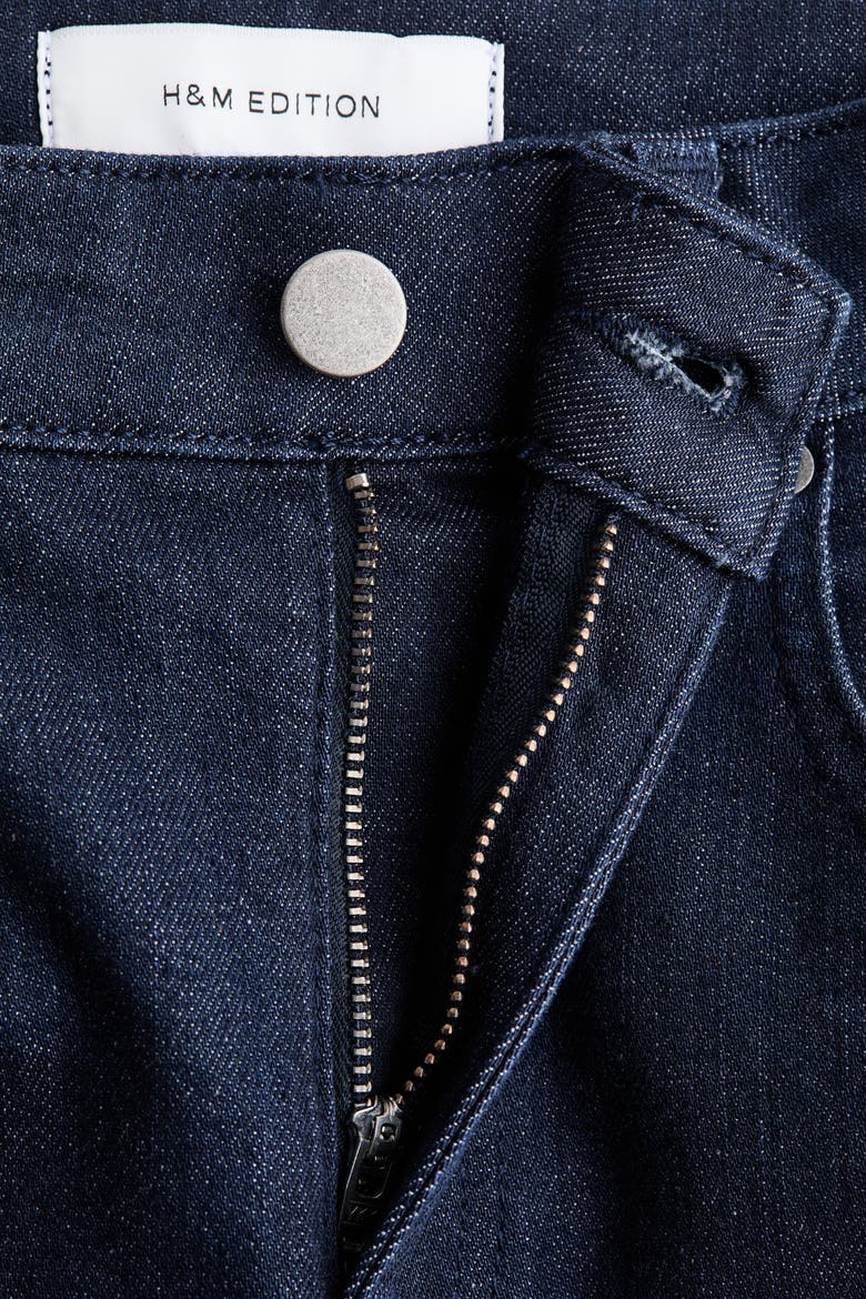 Slim Straight High Waist Jeans, Alternate, color, Dark denim blue
