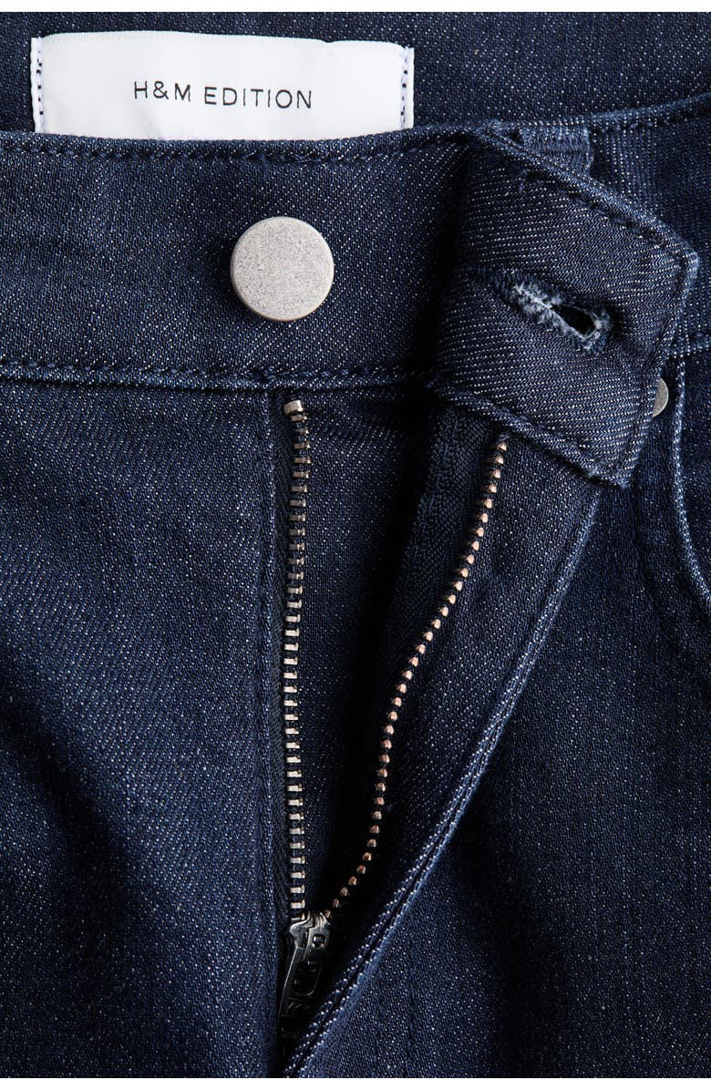 H&M Slim Straight High Waist Jeans, Alternate, color, Dark Denim Blue