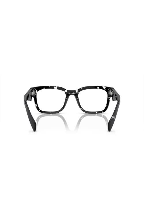 Prada 51mm Rectangle Optical Glasses In Black