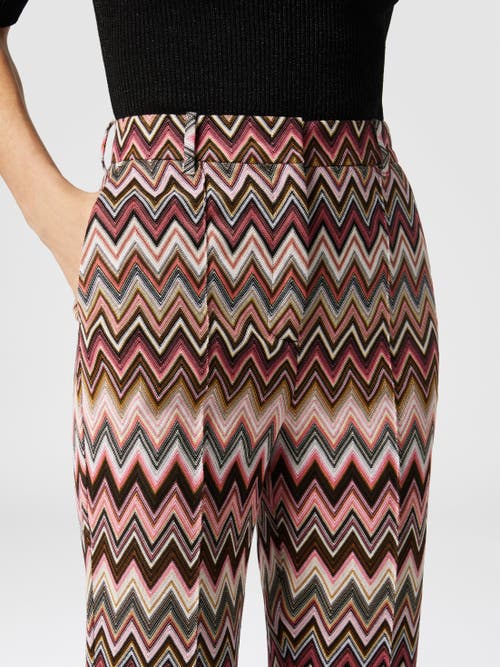 Missoni Classic Zig Zag Trousers With Cropped Hem In Multicoloured