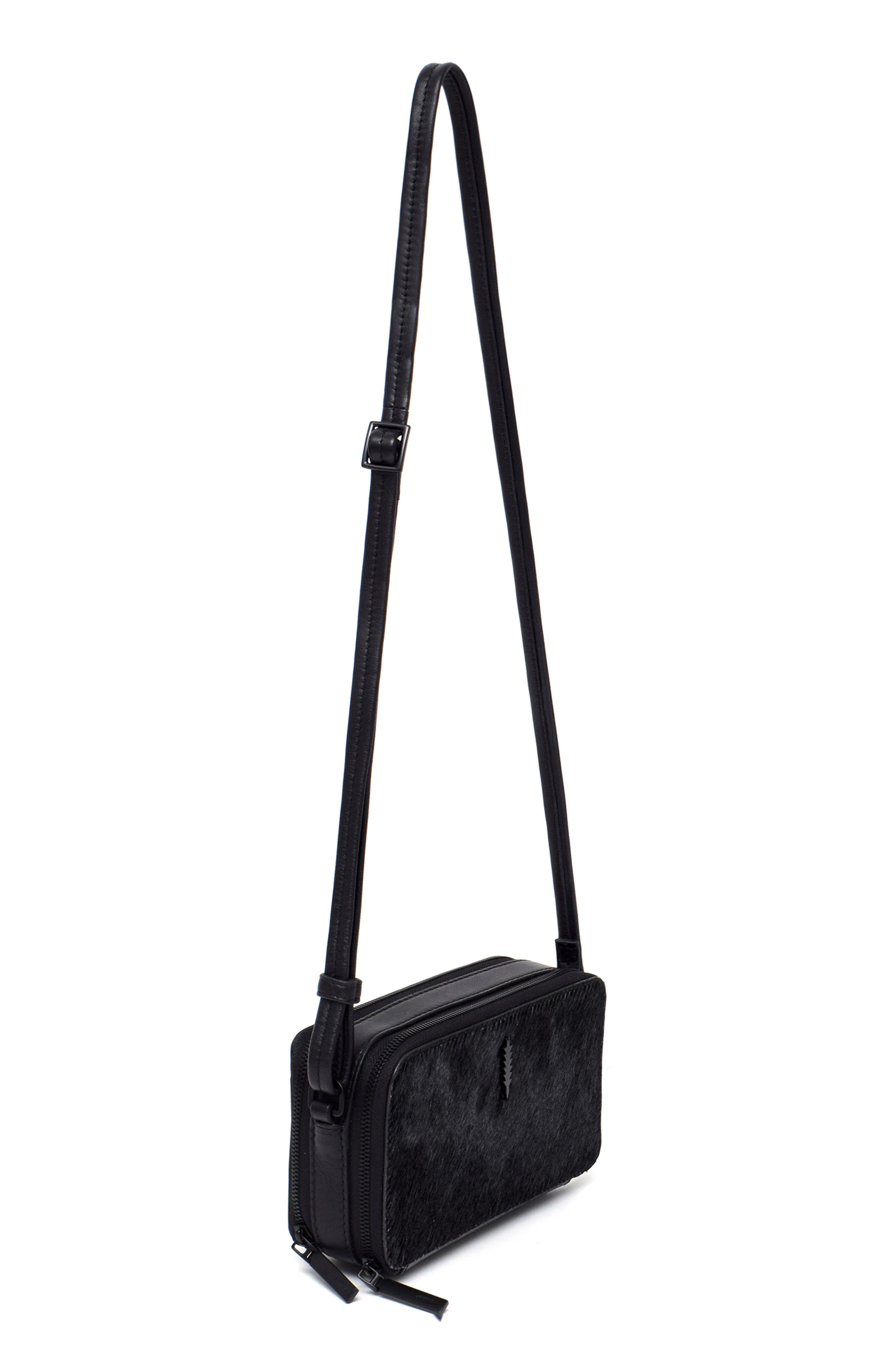 Thacker Riley Genuine Calf Hair Crossbody Bag, Alternate, color, Black/ Calf Hair