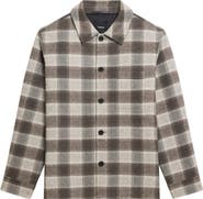 Theory Plaid Wool & Cashmere Flannel Button-Up Shirt Jacket