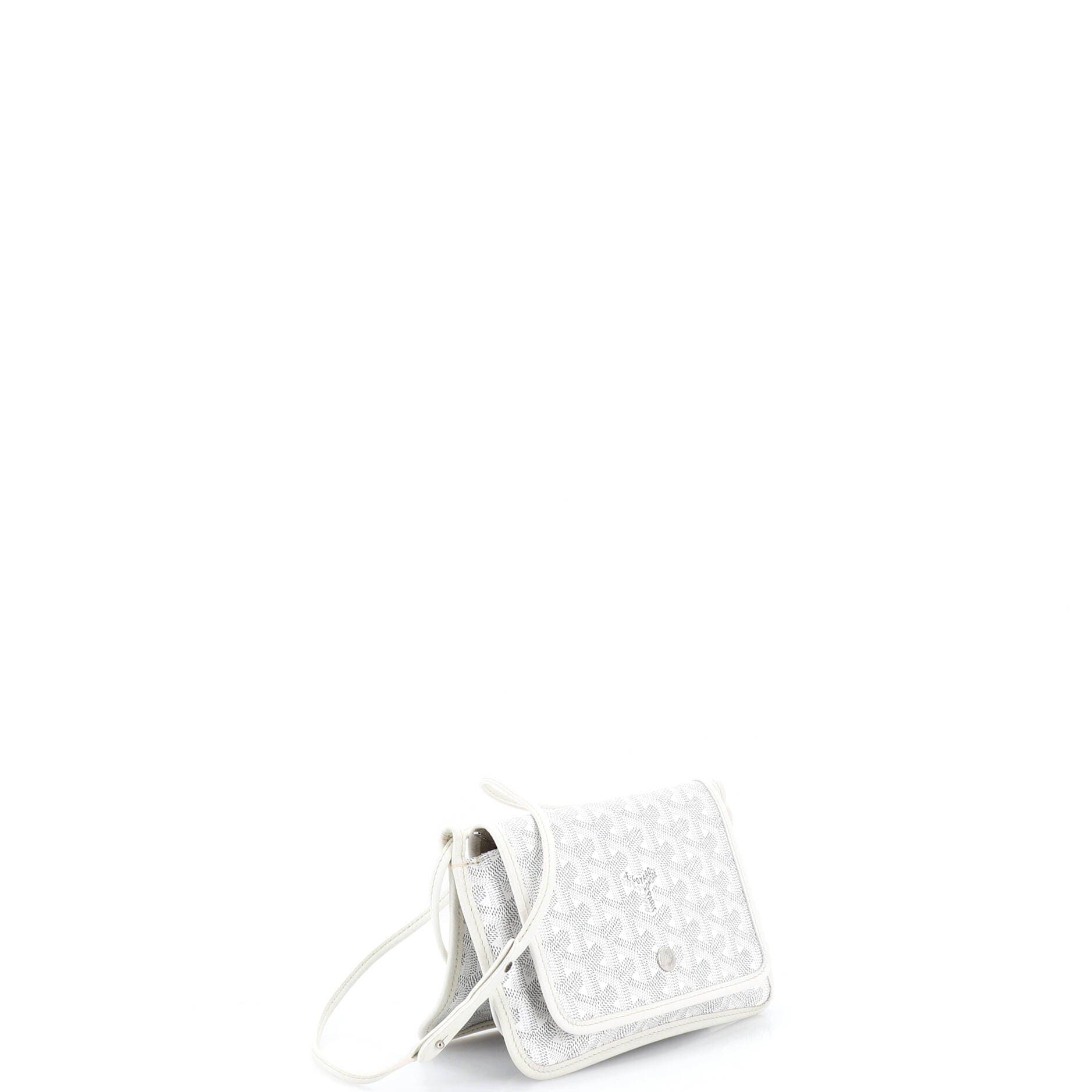 Pre-Owned Goyard Plumet Clutch Wallet Coated Canvas, Alternate, color, White