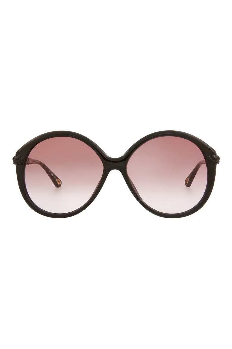 58mm Oversized Core Sunglasses, Main, color, BROWN ORANGE