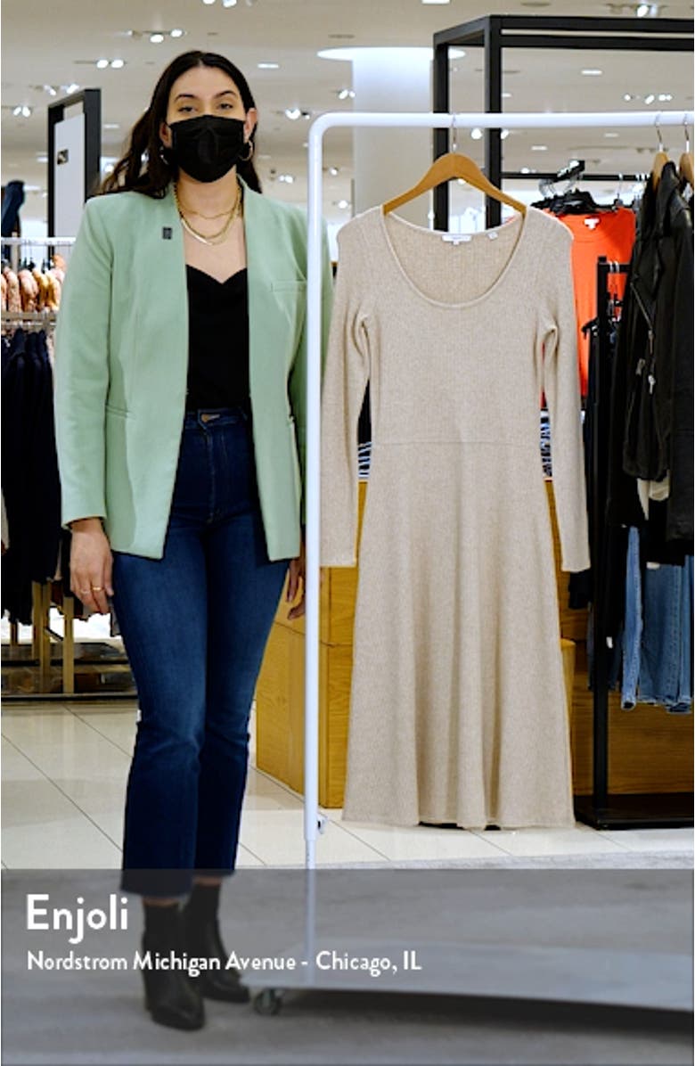 Vine Ribbed Scoop Neck Long Sleeve Sweater Dress, sales video thumbnail