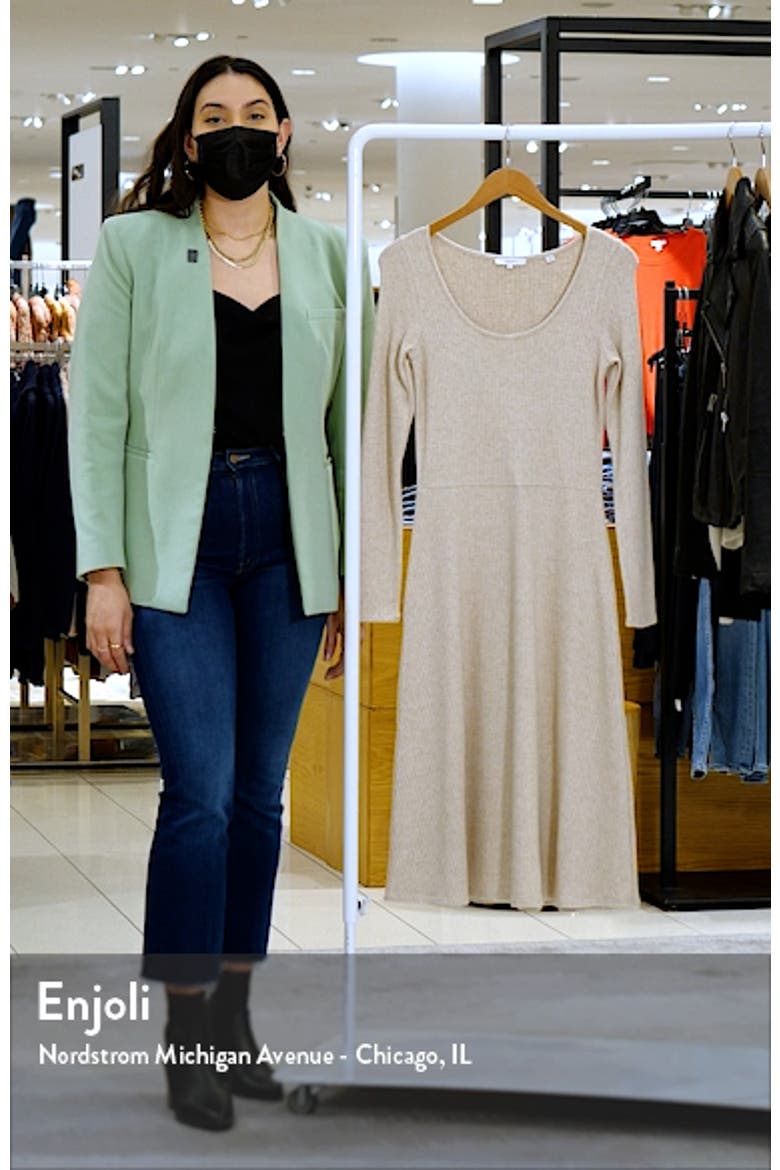 Vine Ribbed Scoop Neck Long Sleeve Sweater Dress video