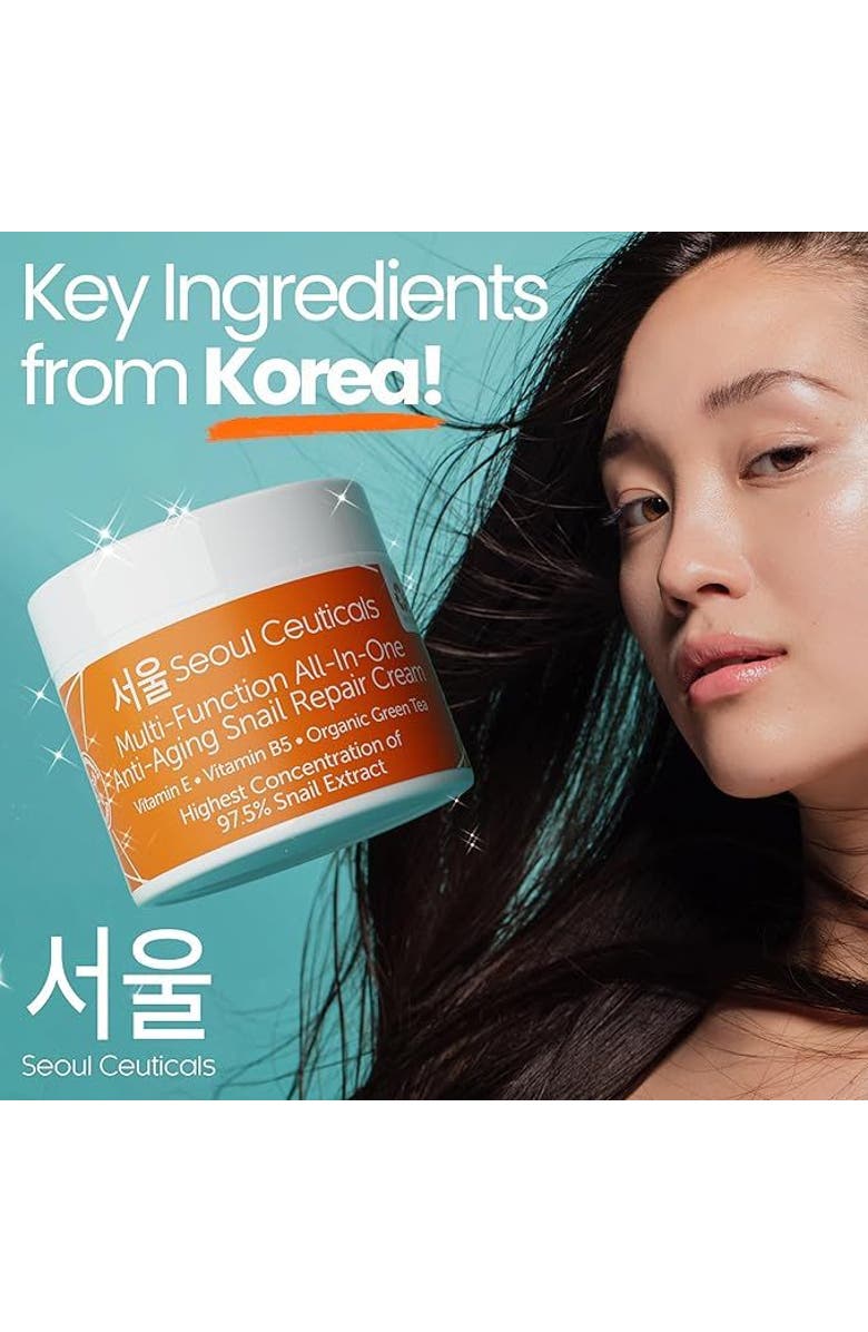 Seoul Ceuticals Korean Skincare Anti-Aging Snail Repair Cream, Alternate, color, Clear