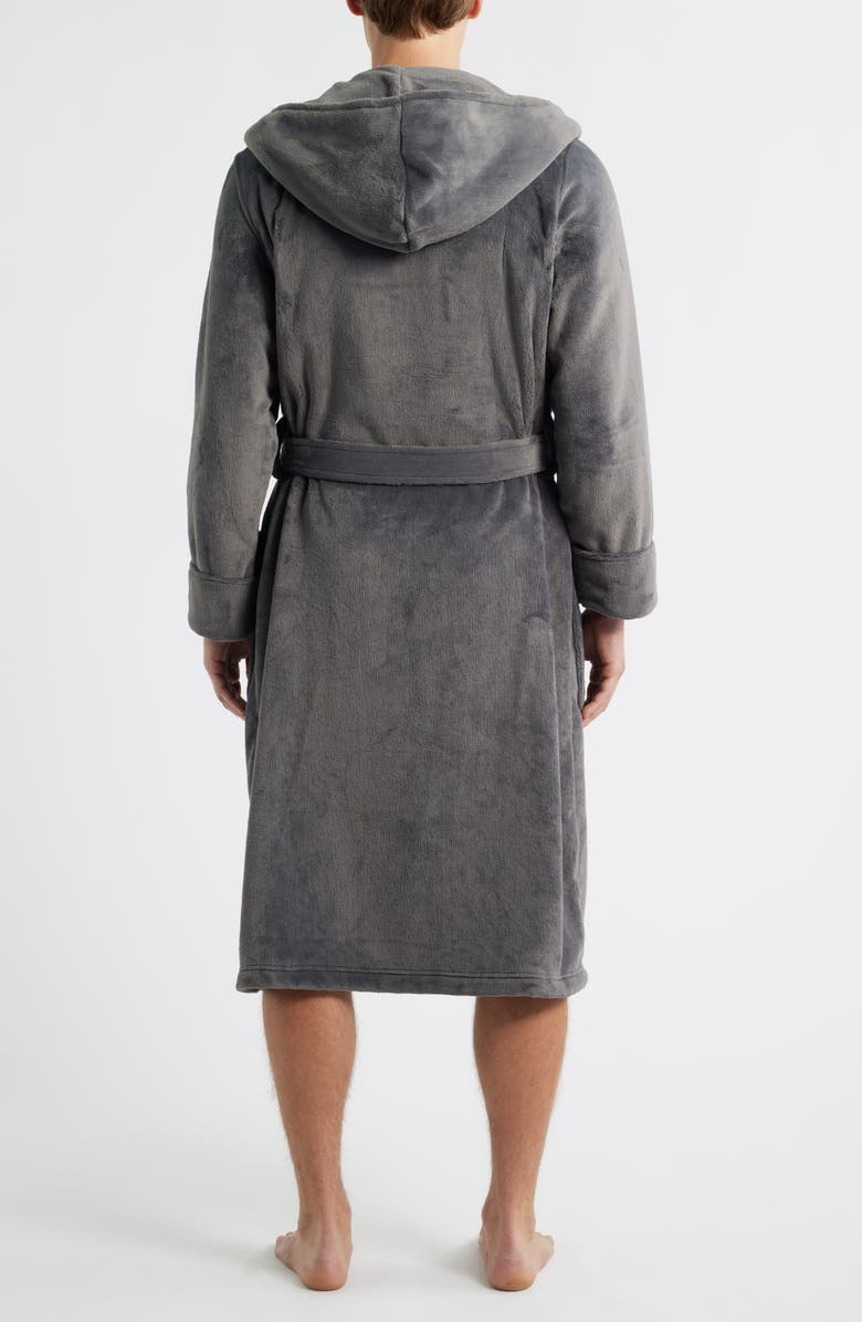 Nordstrom Fleece Hooded Robe, Alternate, color, Grey Magnet
