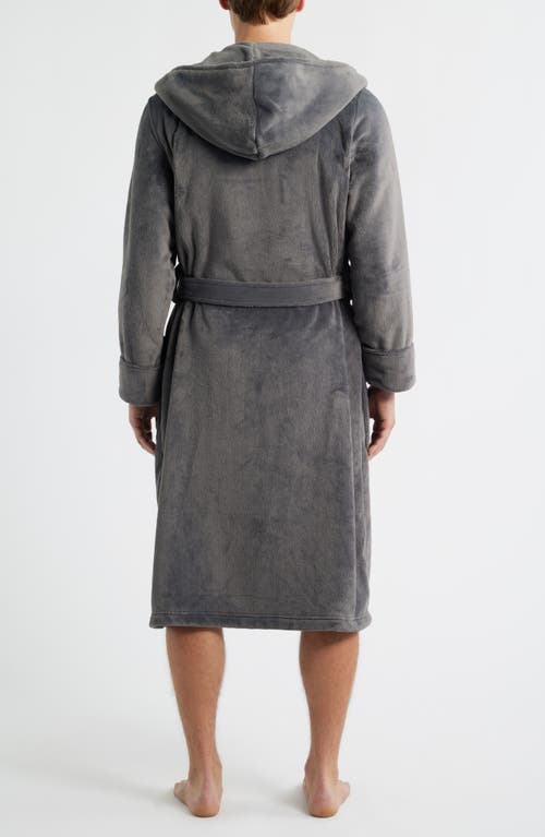Nordstrom Fleece Hooded Robe In Gray