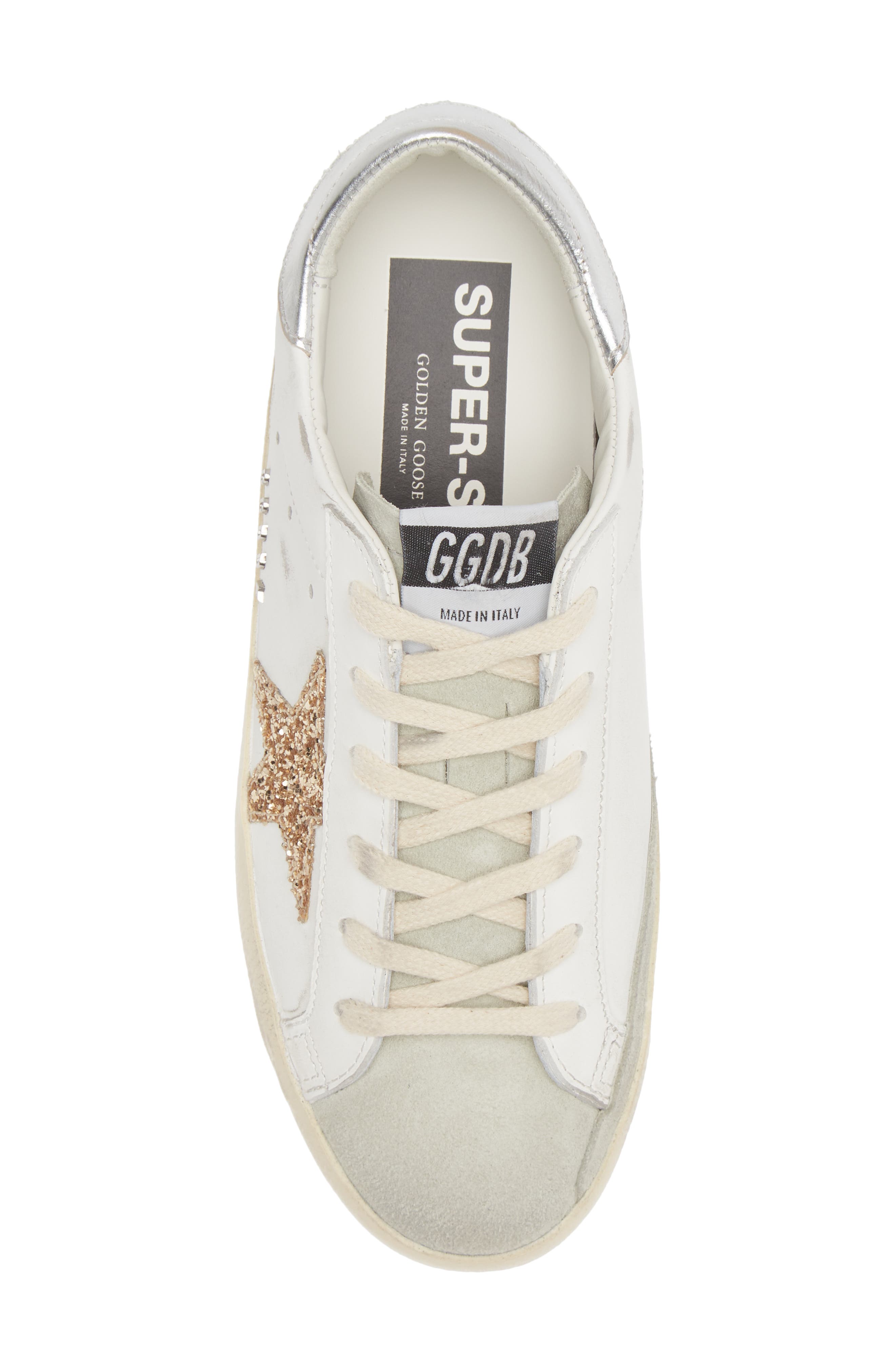 Golden Goose Super-Star Perm-Noos Low Top Sneaker, Alternate, color, White/ Gold/ Silver