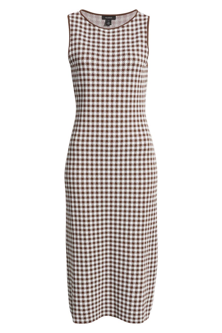 Sleeveless Boat Neck Midi Dress, Main, color, CHOCOLATE FUDGE